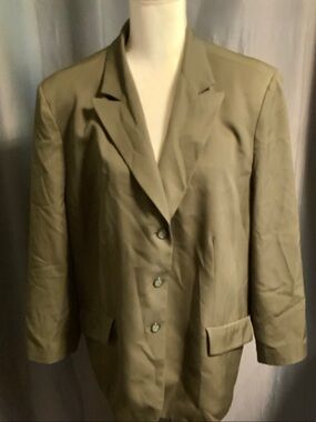 Talbot Olive Green Tailored Women's Blazer with Notch Lapel